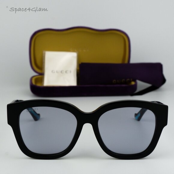BRAND NEW Gucci GG1550SK 003 Black Violet Women Square Sunglasses GG 1550SK - Picture 1 of 8